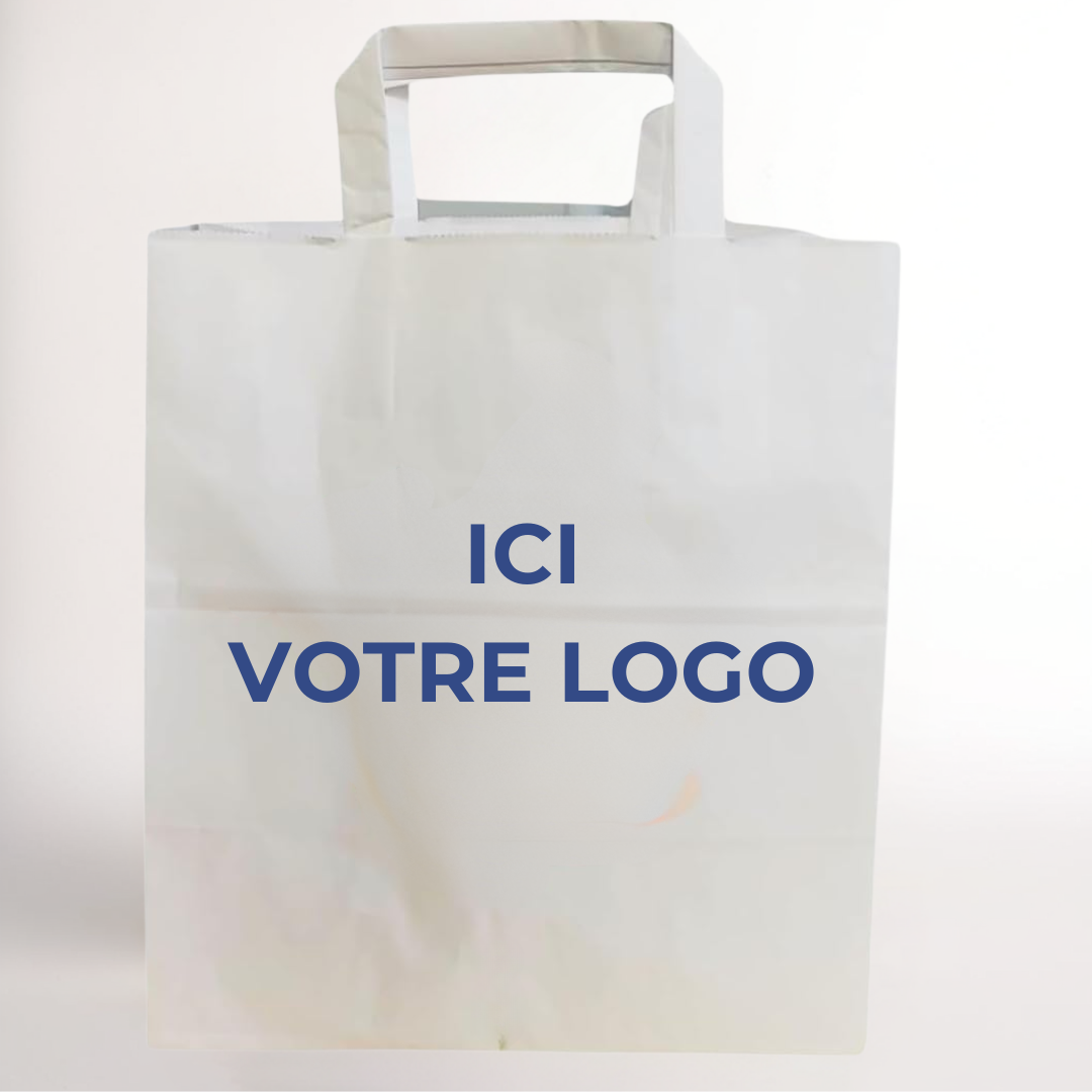 Sac Kraft Personnalisé Blanc PROMOEMBALLAGES