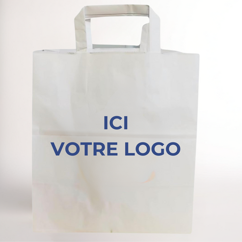 Sacs Kraft Blanc Personnalisé 22X10X28 Promo Emballages
