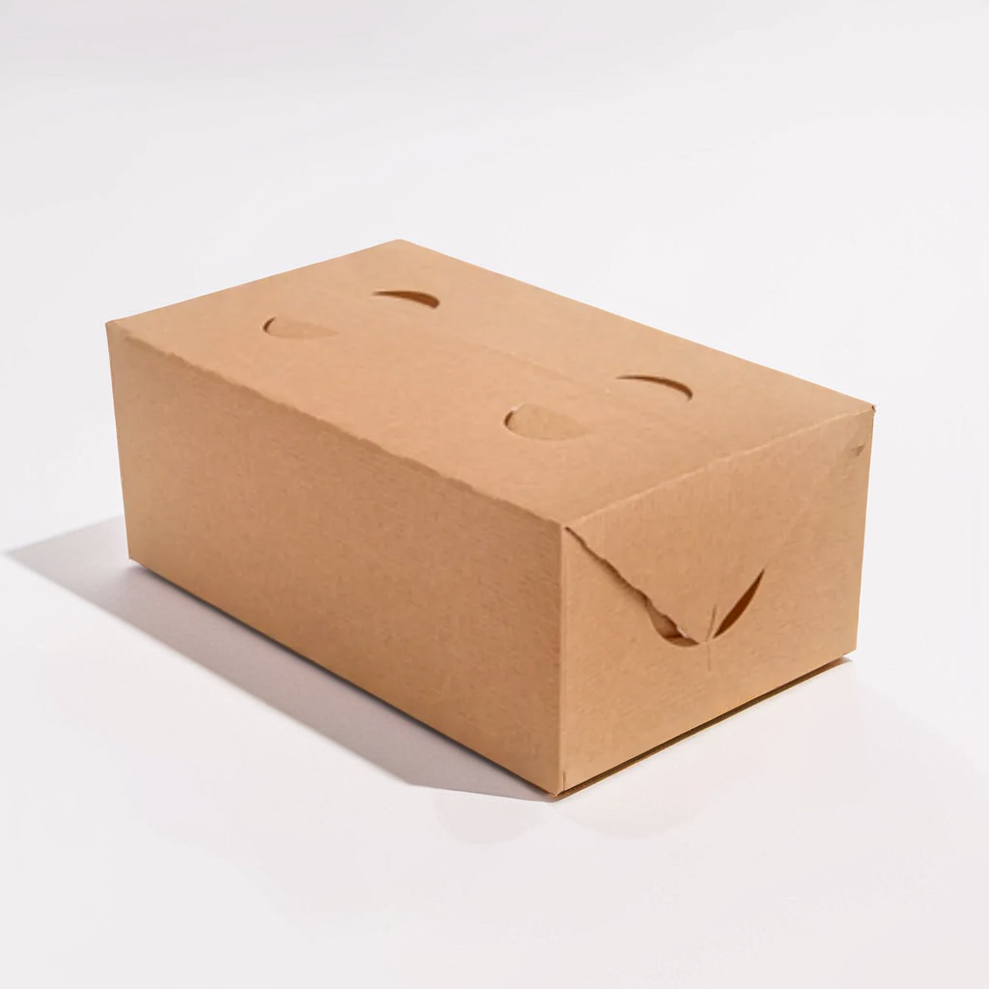 Boîte Take away rectangulaire en carton kraft brun PROMOEMBALLAGES