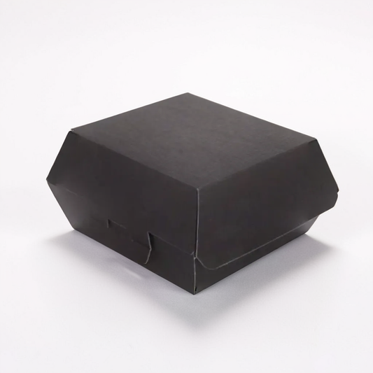 Boîtes hamburger  230 G/M2 13x12,5x6,2 CM (S) noir carton ondulé (450 pièces)