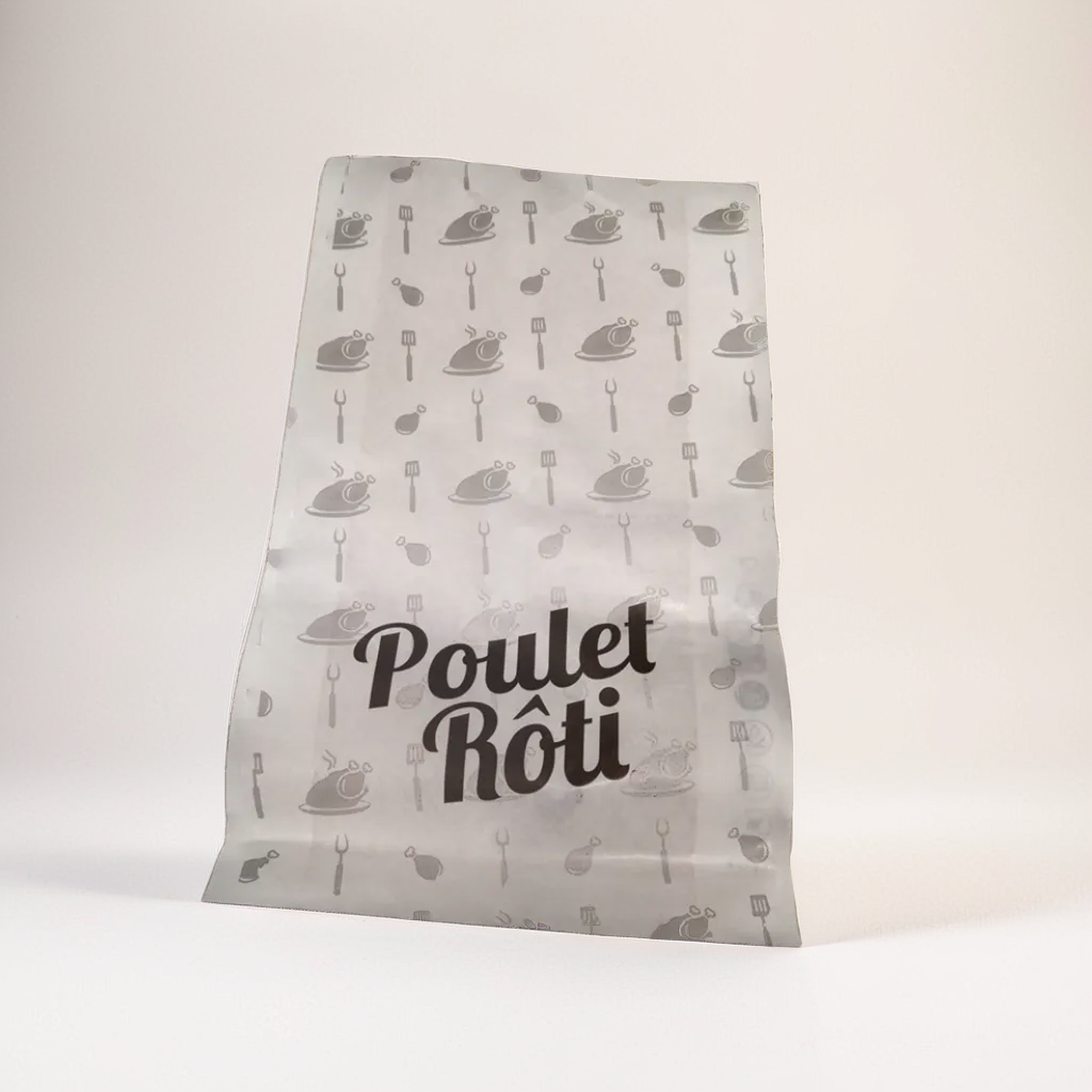 Sac papier ingraissable pour poulet rôti 170x80x350 mm ( 500 pièces) Promo Emballages